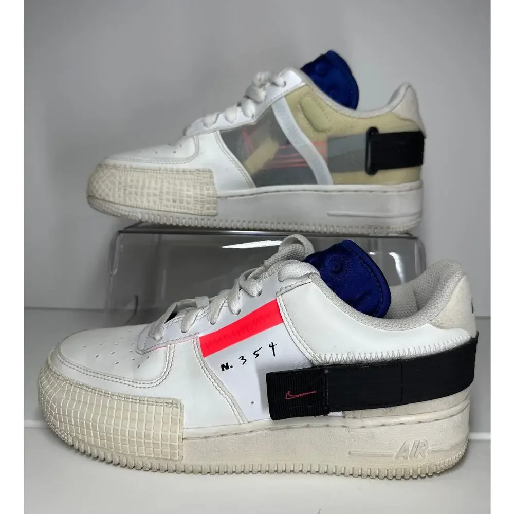 Nike Air Force 1 Low Drop Type Sneakers White Size 6Y W 7.5 M 6 Leather BQ4793